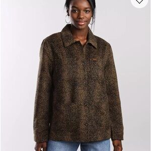 Brixton Animal Print Jacket in Black and Brown